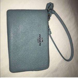 Blue Coach wallet/ wristlet